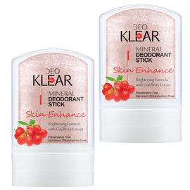 Deoklear Skin Enhance Mineral Deodorant Goji Berry 60g Pack of 2 Brightening