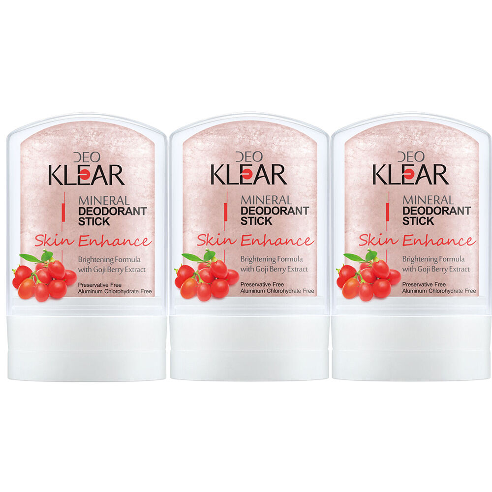 Deoklear Mineral Deodorant Skin Enhance Goji Berry 60g Pack of 3 Brightening