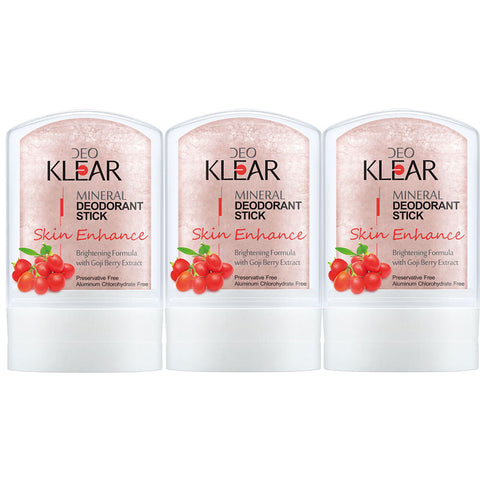 Deoklear Mineral Deodorant Skin Enhance Goji Berry 60g Pack of 3 Brightening