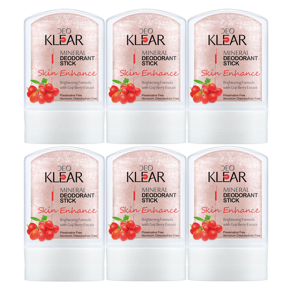 Deoklear Mineral Deodorant Skin Enhance Goji Berry 60g Pack of 6 Brightening