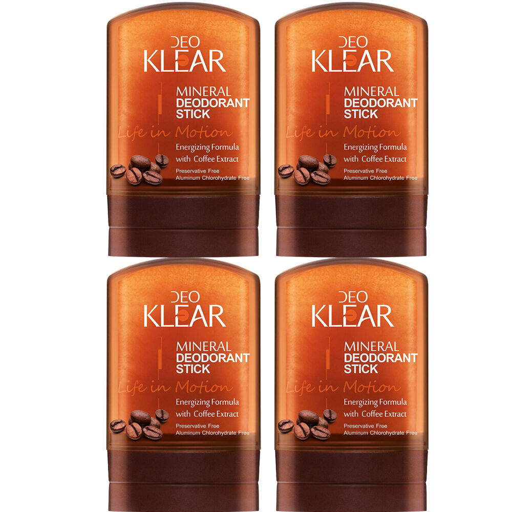 Deoklear Life In Motion Coffee Mineral Deodorant Stick 60g Pack of 4 Men