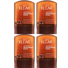 Deoklear Life In Motion Coffee Mineral Deodorant Stick 60g Pack of 4 Men