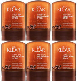 Deoklear Life In Motion Coffee Mineral Deodorant Stick 60g Men Pack of 6