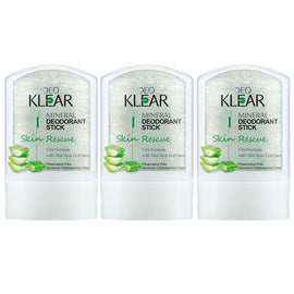 Deoklear Skin Rescue Mineral Deodorant Aloe Vera 3 Pack 60g Aluminium Free