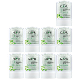 Deoklear Mineral Deodorant Skin Rescue Aloe Vera 60g Aluminium Free Pack of 9