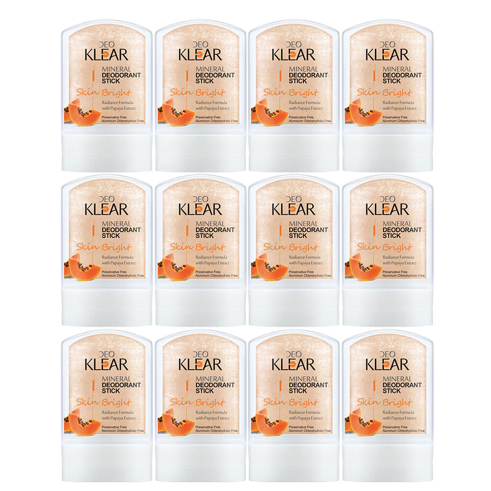 Deoklear Papaya Mineral Deodorant 60g Aluminium Free Niacinamide 12 Pack