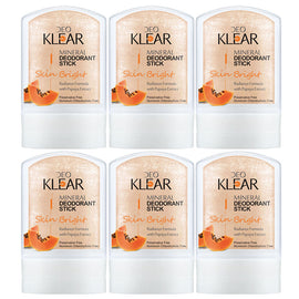 Deoklear Mineral Deodorant Skin Bright Papaya 60g Aluminium Free Pack of 6