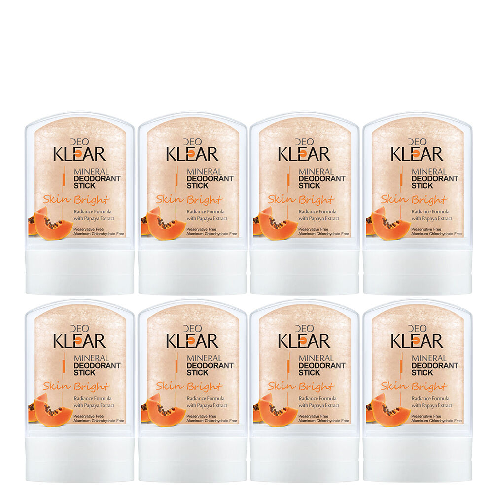 Deoklear Mineral Deodorant Skin Bright Papaya 60g Niacinamide Bundle Pack of 8