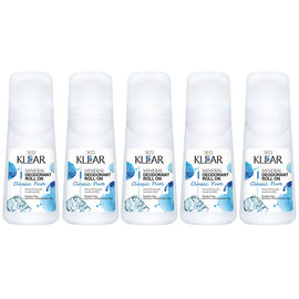 Deoklear Mineral Deodorant Classic Pure Roll On 100ml Pack of 5 Paraben Free