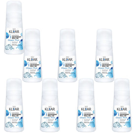 Deoklear Mineral Deodorant Classic Pure Roll On 100ml Pack of 8 Paraben Free