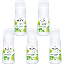 Deoklear Mineral Deodorant Skin Rescue Aloe Vera Roll On 100ml Pack of 5