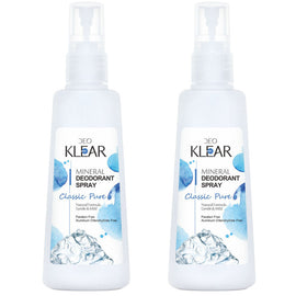 Deoklear Mineral Deodorant Classic Pure Spray 2 Pack 100ml Alcohol Free