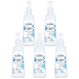 Deoklear Mineral Deodorant Classic Pure Spray 100ml Alcohol Free Pack of 5