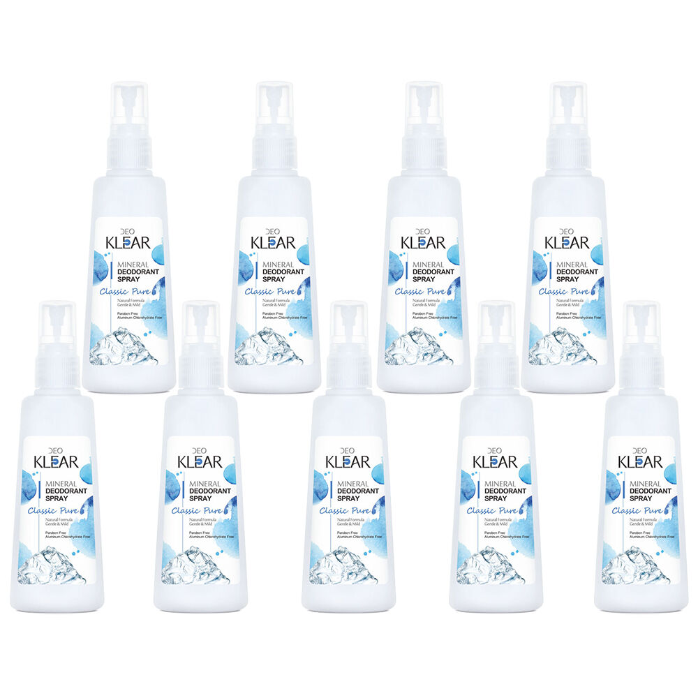 Deoklear Mineral Deodorant Pure Spray 100ml Alcohol Free Aluminium Free 9 Pack