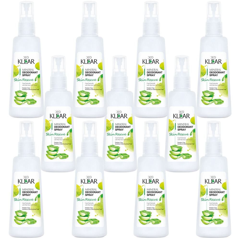 Deoklear Skin Rescue Aloe Vera Mineral Deodorant Spray 100ml Pack of 11