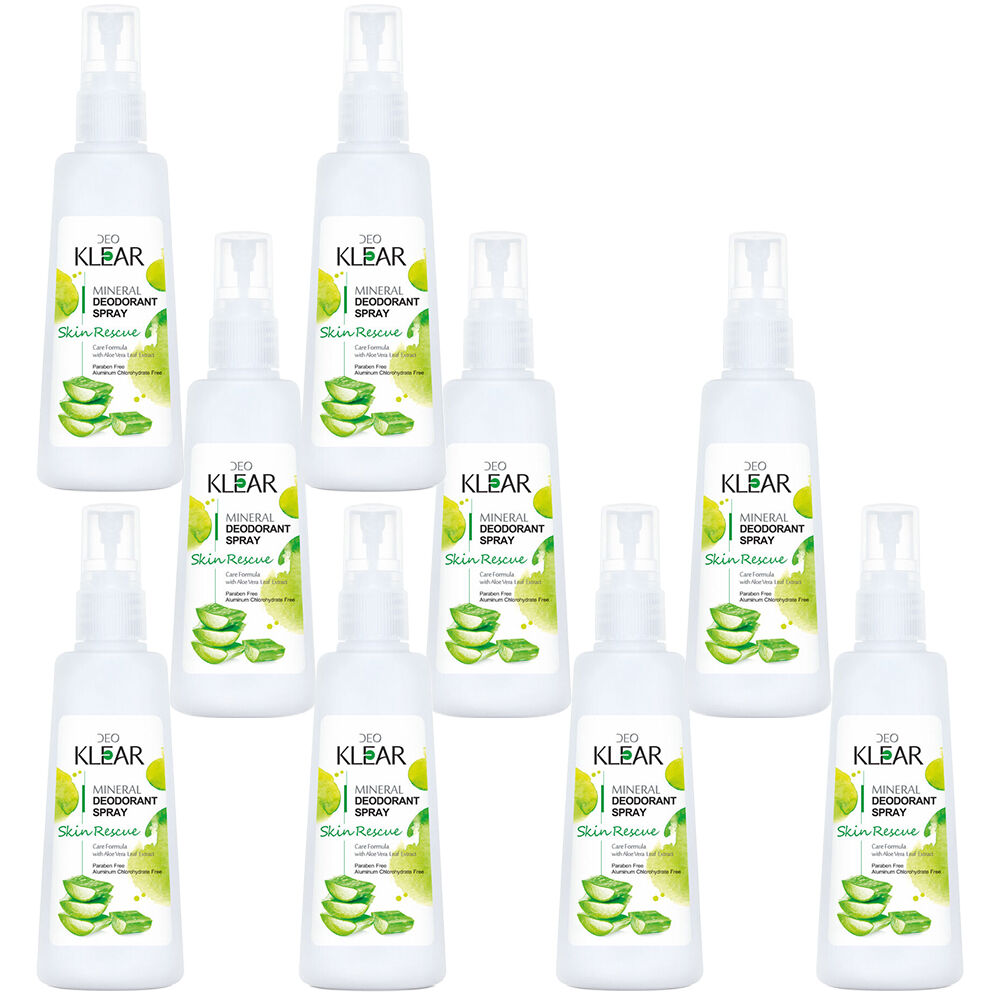 Deoklear Mineral Deodorant Rescue Aloe Vera Spray 100ml 9 Pack Aluminium Free