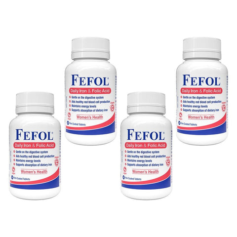 Fefol Daily Iron & Folic Acid 30 Tablets Pack of 4