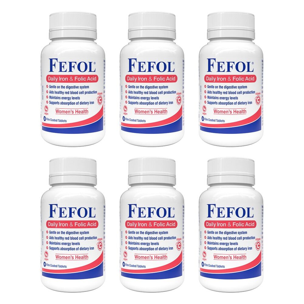 Fefol Daily Iron & Folic Acid 30 Tablets Pack of 6