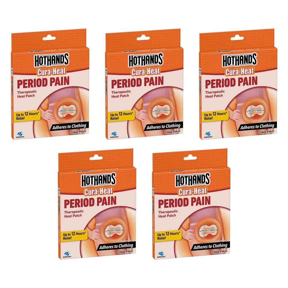 Hot Hands Cura-Heat Menstrual Cramp Pack x 6 Bundle of 5
