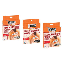 Hot Hands Cura-Heat Neck & Shoulder Pack x 6 Bundle of 3