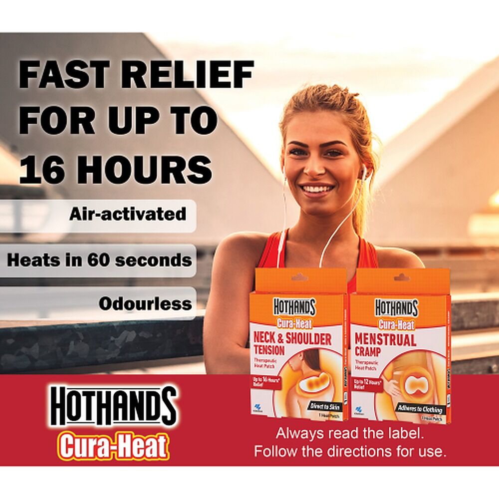 Hot Hands Cura-Heat Neck & Shoulder Pack x 6