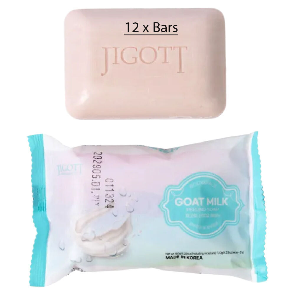 Jigott Exfoliating Body And Face Peeling Bar Soap 150g Goat Milk x 12