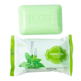 Jigott Exfoliating Body And Face Peeling Bar Soap 150g Green Tea