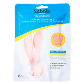 Jigott Vita Solution 12 Brightening Foot Peel Pack Exfoliating Socks x 6