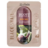 Jigott Black Snail Extract Ampoule Sheet Mask 27ml Korean Cotton Face Mask x 22