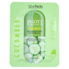 Jigott Cucumber Extract Ampoule Sheet Mask 27ml Korean Cotton Face Mask x 12