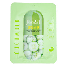 Jigott Cucumber Extract Ampoule Sheet Mask 27ml Korean Cotton Face Mask
