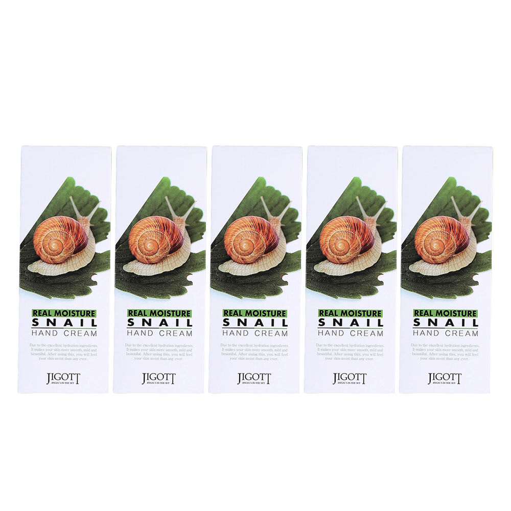 Jigott Real Moisture Snail Hand Cream 100ml Pack of 5 Hydrating Repair