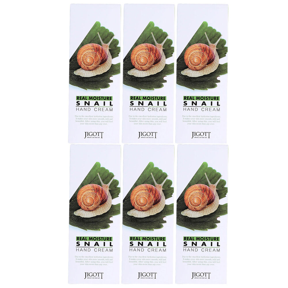 Jigott Real Moisture Snail Hand Cream 100ml Pack of 6 Hydrating Repair