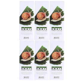 Jigott Real Moisture Snail Hand Cream 100ml Pack of 6 Hydrating Repair