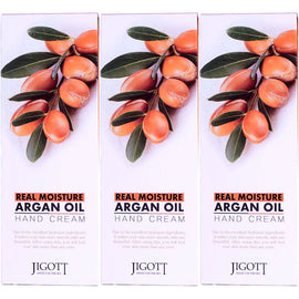Jigott Real Moisture Hand Cream Argan Oil 3 Pack 100ml Nourishing Hydration