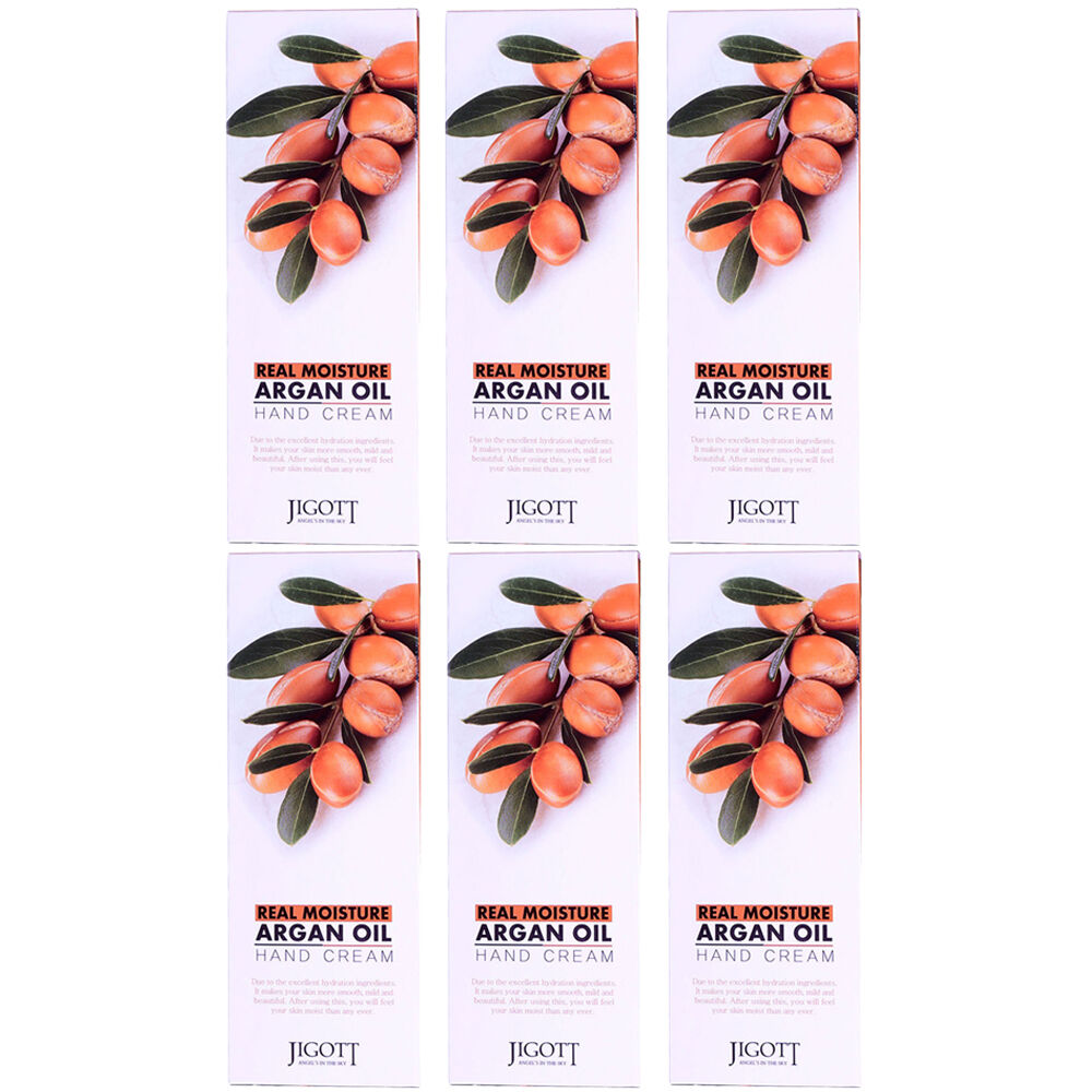 Jigott Real Moisture Hand Cream Argan Oil 100ml Pack of 6 Nourishing Hydration