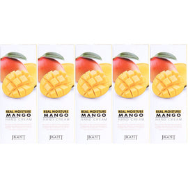 Jigott Real Moisture Mango Hand Cream 100ml Bundle of 5 Nourishing Hydration