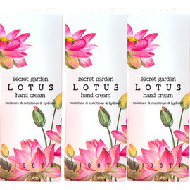 Jigott Secret Garden Lotus Hand Cream 3 Pack 100ml Moisturising Care