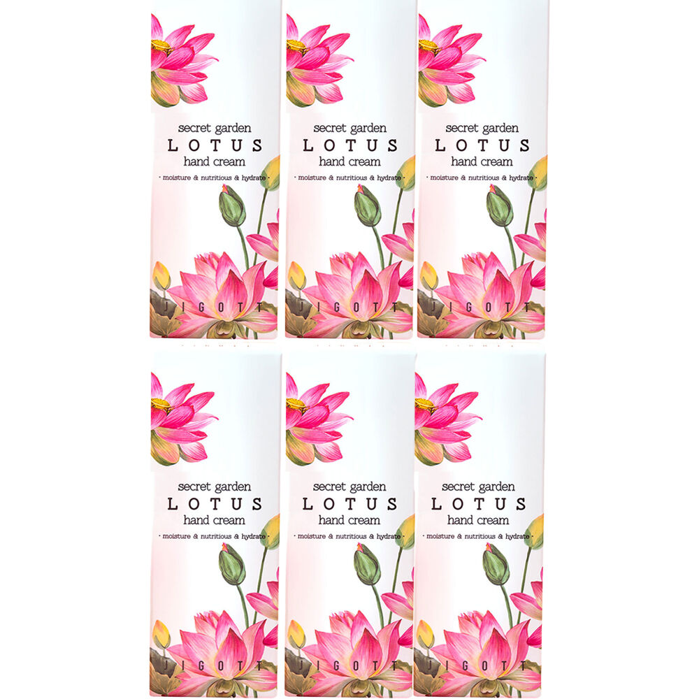 Jigott Secret Garden Lotus Hand Cream 100ml Pack of 6 Moisturising