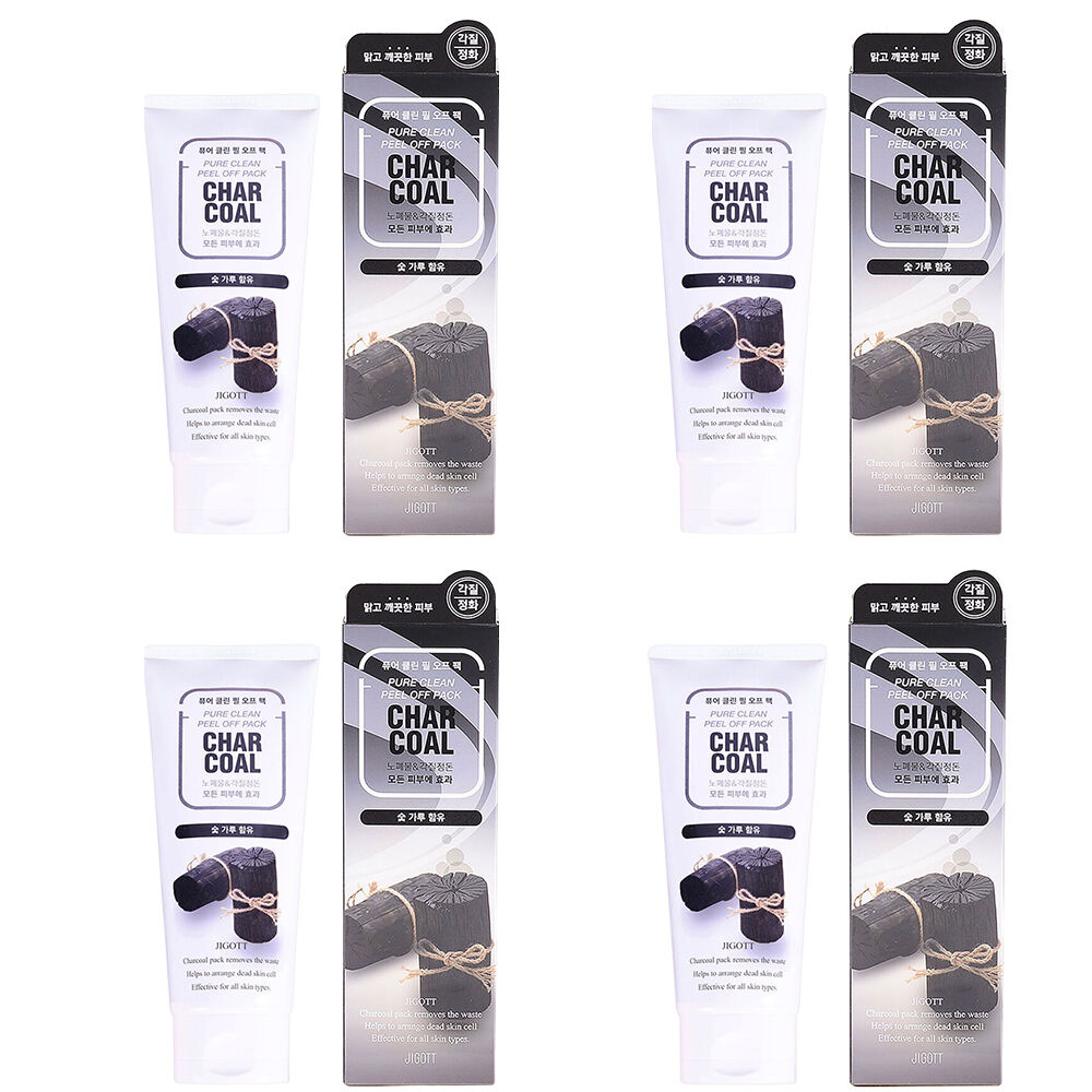 Jigott Pure Clean Charcoal Peel Off Mask 4 Pack 180ml Deep Cleansing