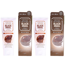 Jigott Pure Clean Black Snail Peel Off Mask 180ml Deep Pore Care Pack of 2