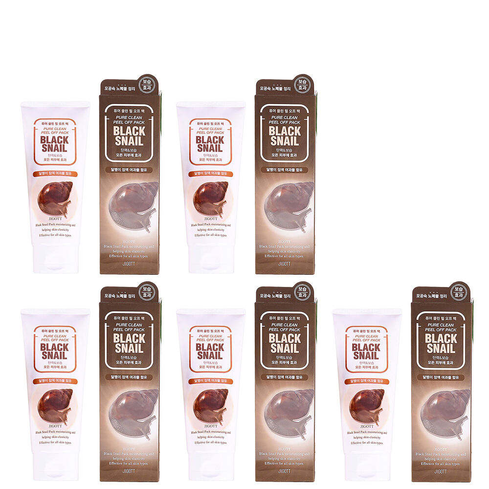 Jigott Black Snail Peel Off Mask 180ml Pack of 5 Deep Cleansing Pore Care