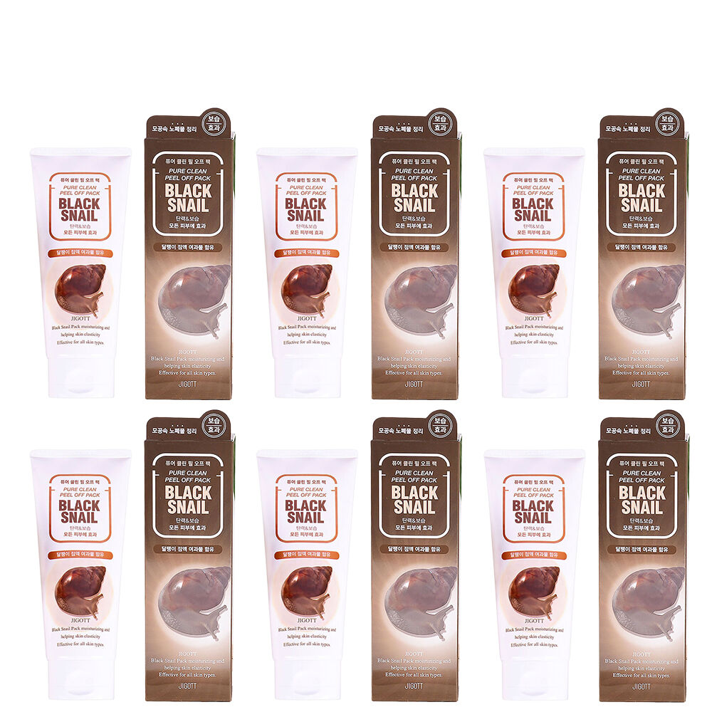 Jigott Pure Clean Black Snail Peel Off Mask 180ml Bundle of 6 Deep Pore Care
