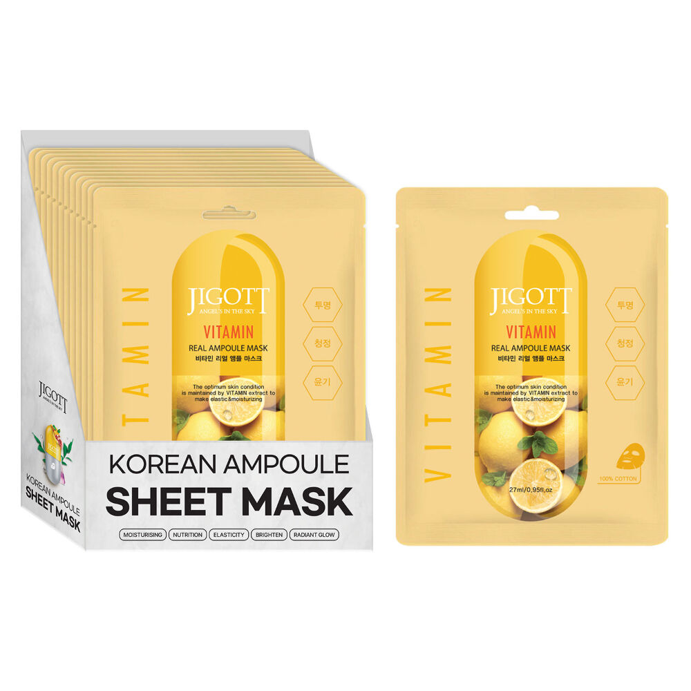 Jigott Korean Vitamin Sheet Face Mask 27ml Pack of 12