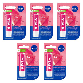 NIVEA 24h Melt-In Moisture Lip Balm Watermelon Shine 4.8g Pack of 5