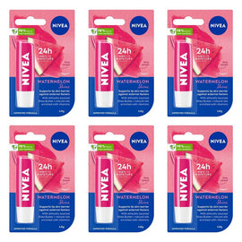 NIVEA 24h Melt-In Moisture Lip Balm Watermelon Shine 4.8g Pack of 6