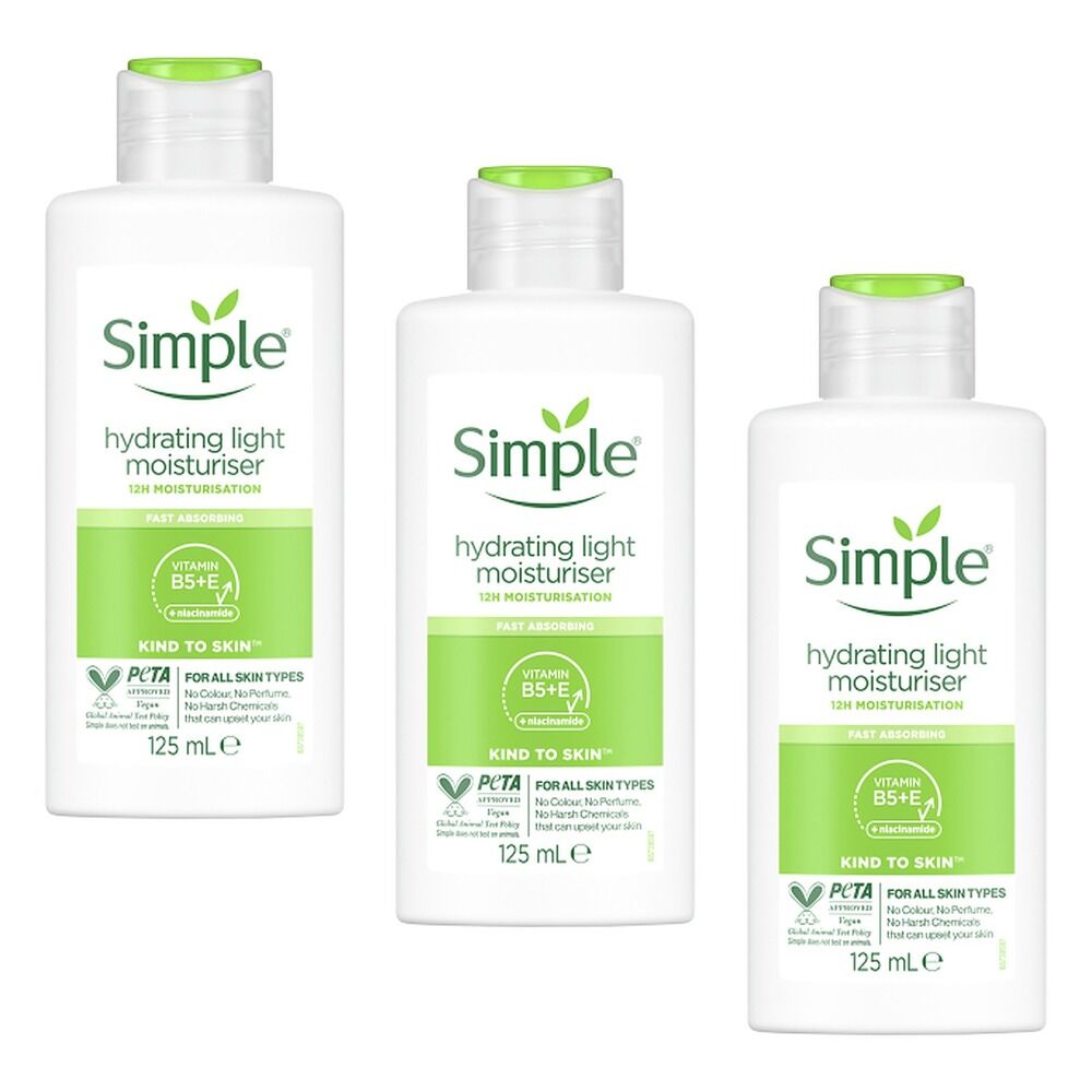 Simple Kind to Skin Hydrating Light Moisturiser 125mL Pack of 3