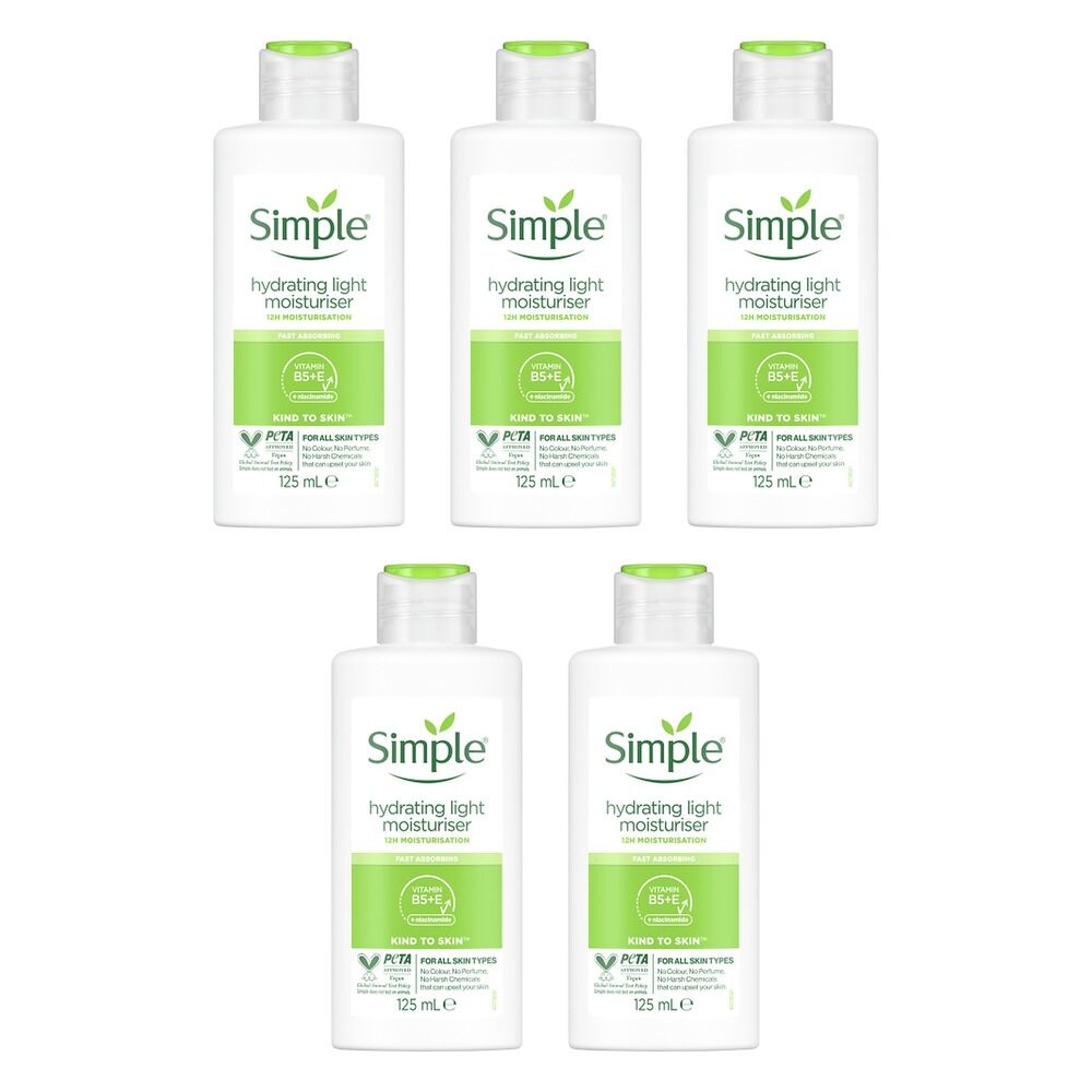 Simple Kind to Skin Hydrating Light Moisturiser 125mL Pack of 5