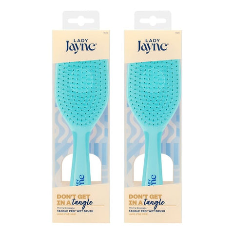 Lady Jayne Tangle Pro Wet Detangling Brush Baby Blue, Lilac and Pink Pack of 2