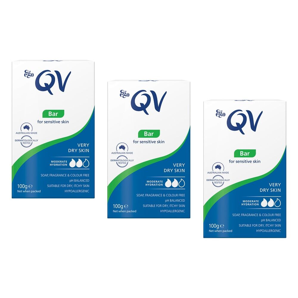 Ego QV Cleansing Bar 100g Pack of 3